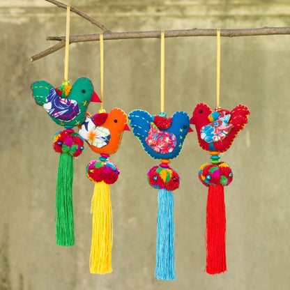 Happy Thai Doves Cotton ornaments