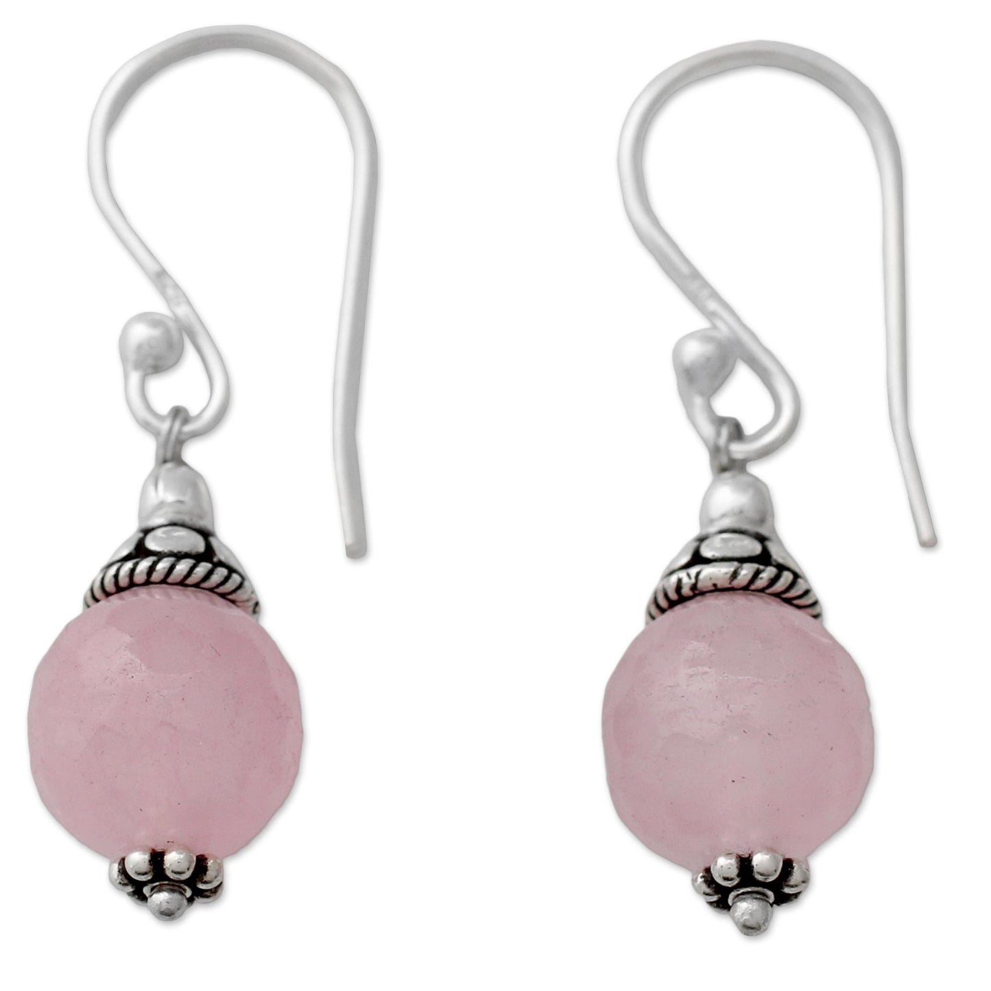 Royal Discretion Pink Chalcedony Dangle Earrings with Sterling Silver