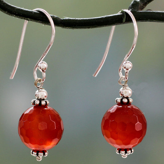 Glorious Sunset Carnelian & Sterling Silver Earrings