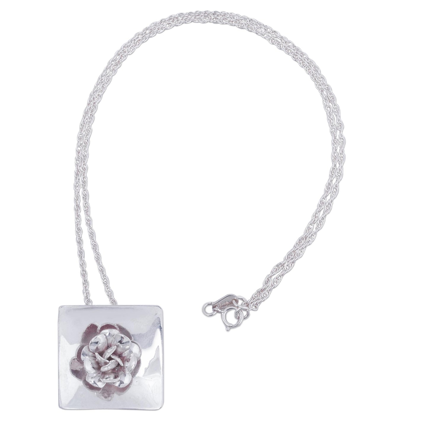 Renaissance Rose Rose Necklace in 925 Sterling Silver Peru Flower Jewelry