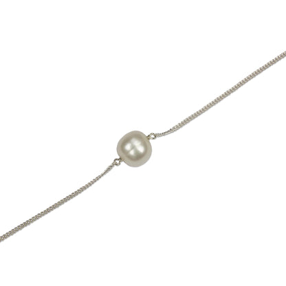 Floating Pearl Sterling Silver Necklace