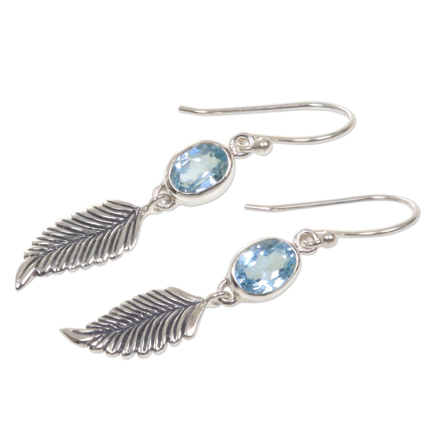 Soaring Wishes Blue Topaz Silver Earrings