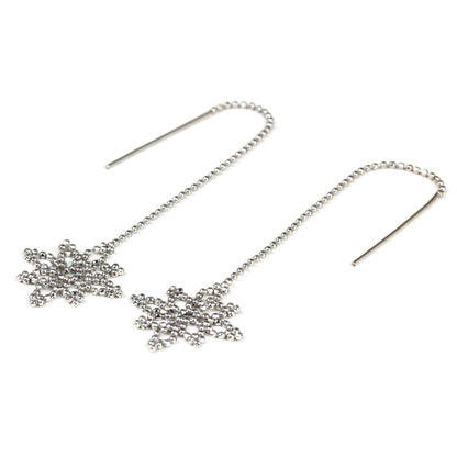 Silver Snowflakes Silver Dangle Earrings