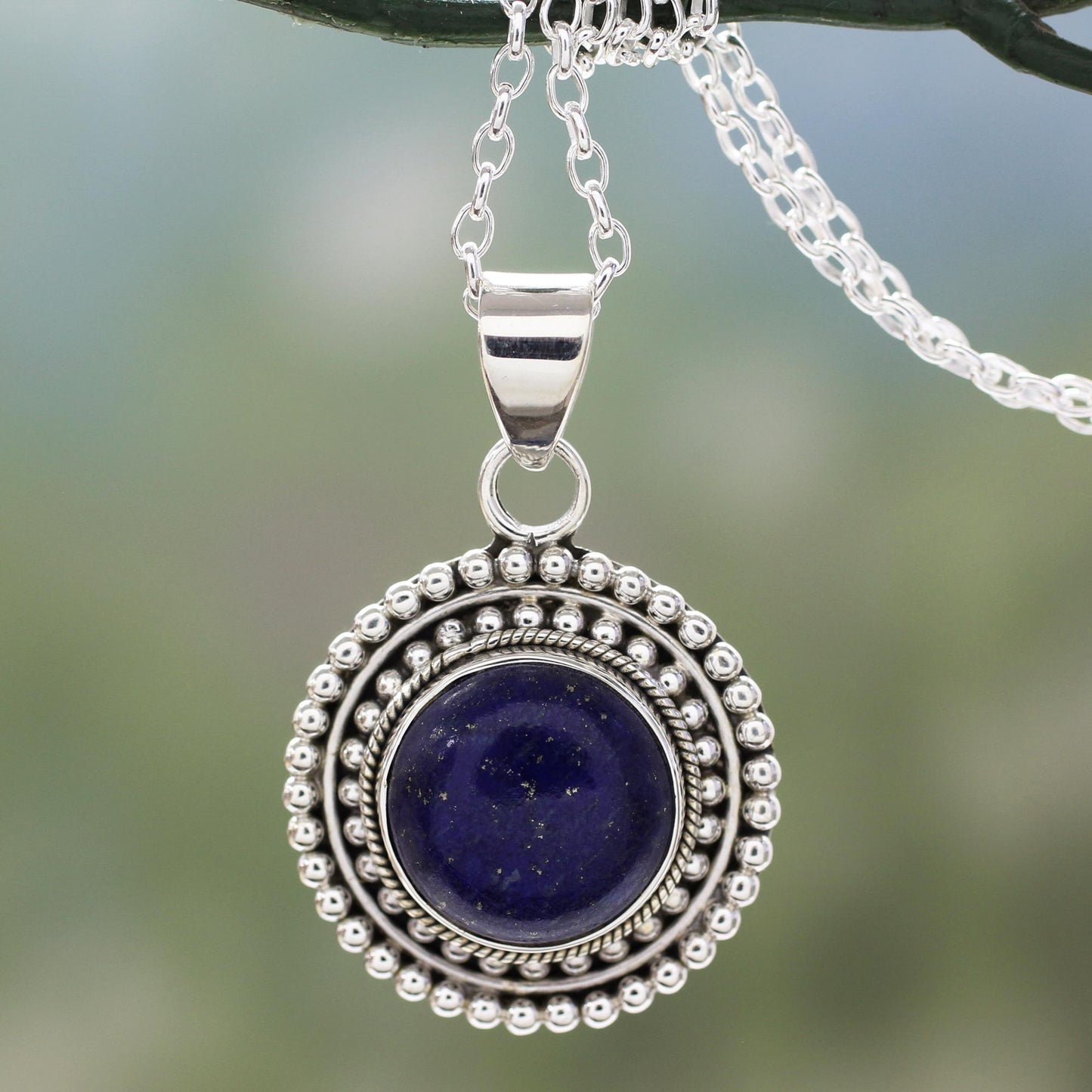 Royal Sunset Lapis Lazuli Pendant Necklace