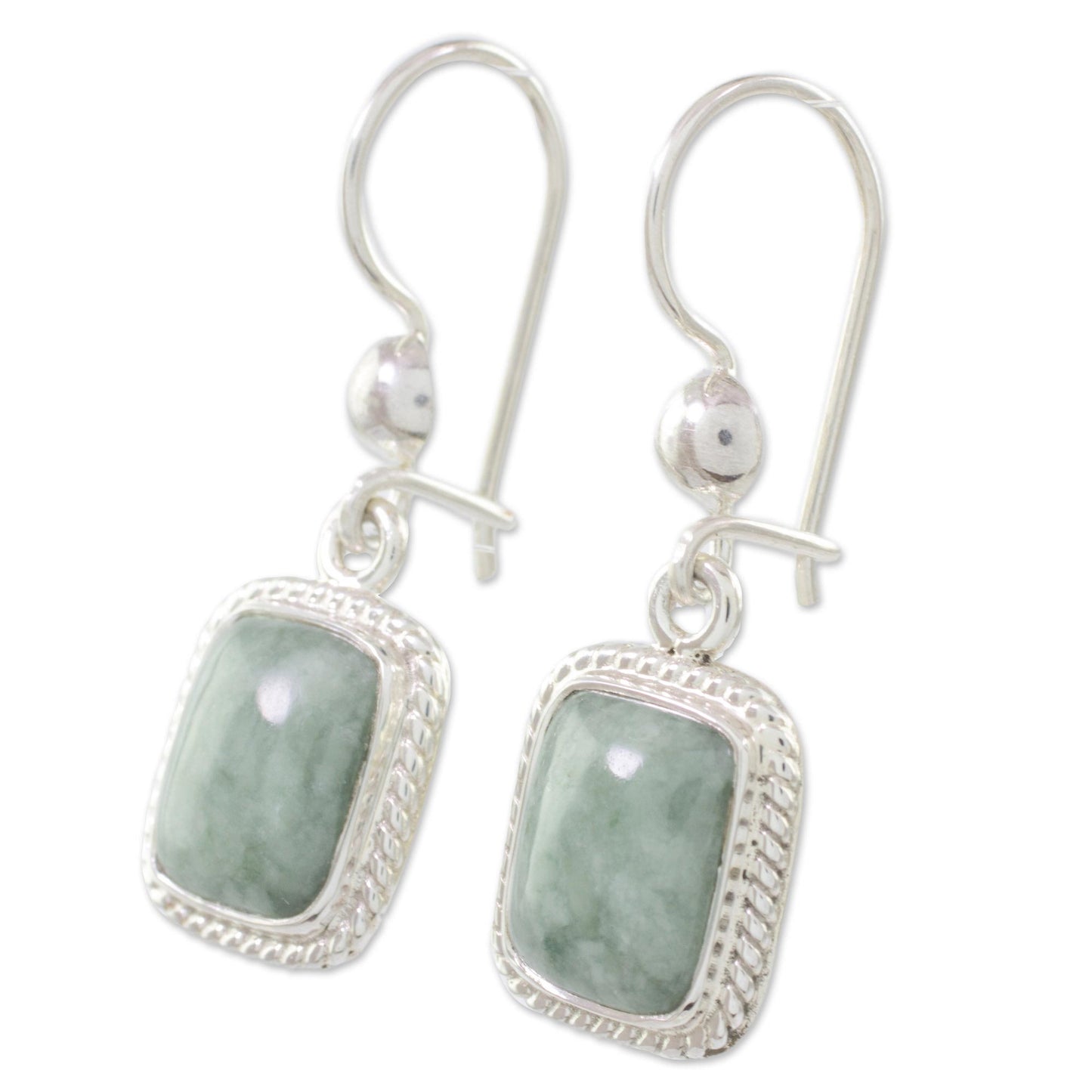 Life Divine Guatemalan Green Jade Artisan Crafted Earrings