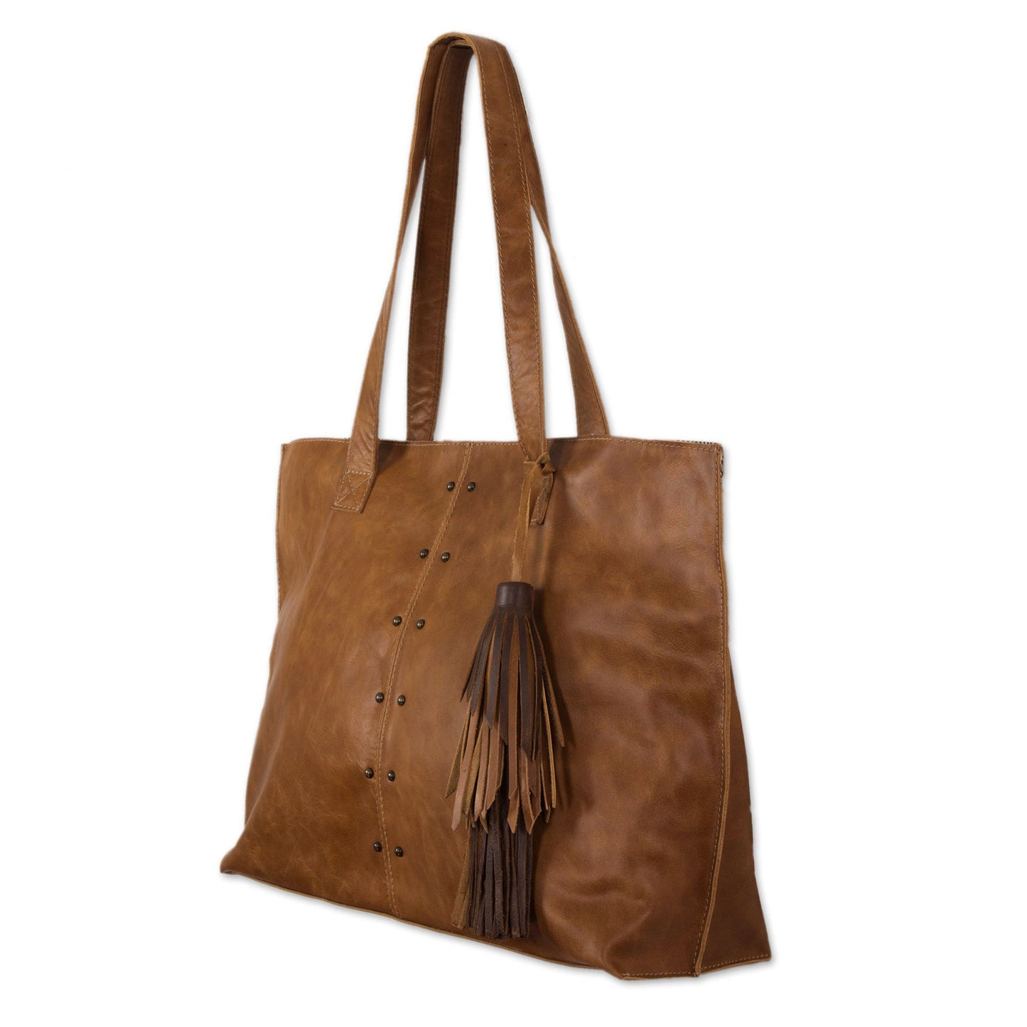 Capacious in Chestnut Brown Roomy Chestnut Brown Artisan Crafted Leather Shoulder Bag