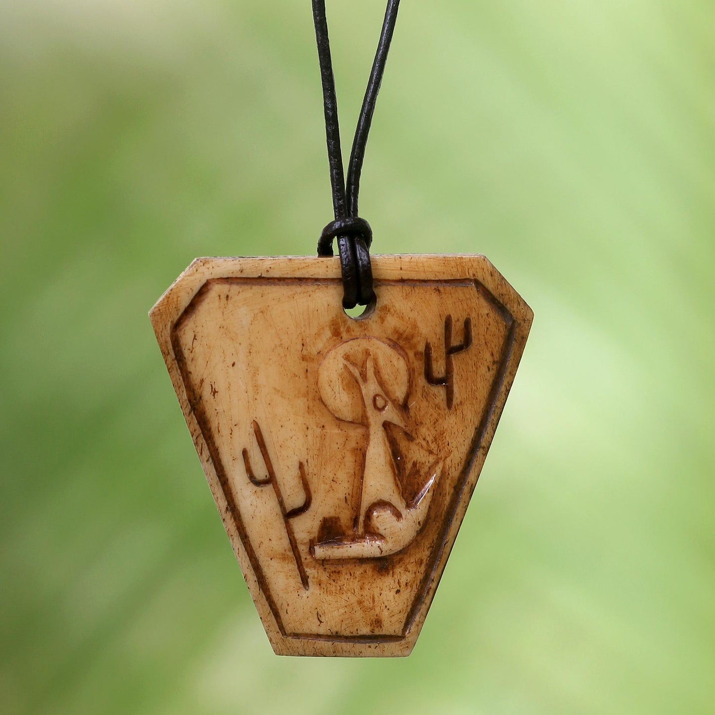 Coyote Song Cow Bone Pendant Necklace