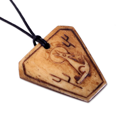 Coyote Song Cow Bone Pendant Necklace