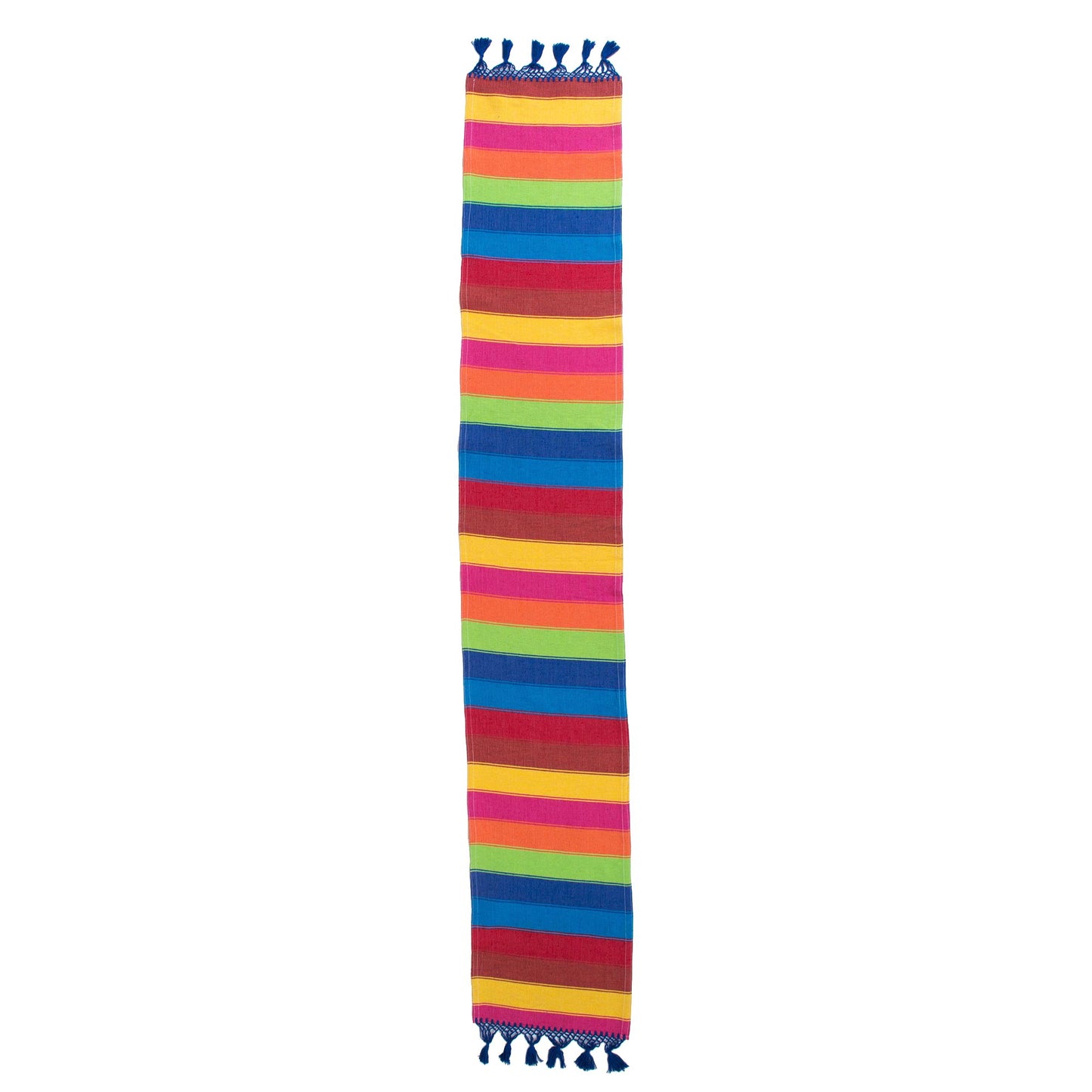 Shimmering Rainbow Mexican Colorful 100% Cotton Artisan Crafted Table Runner