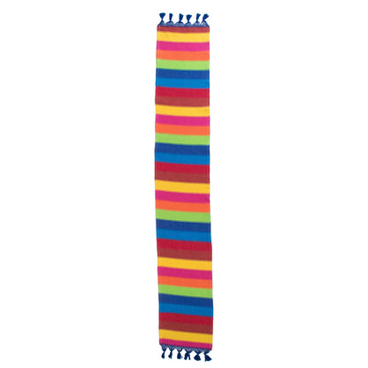 Shimmering Rainbow Mexican Colorful 100% Cotton Artisan Crafted Table Runner