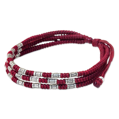 Red Forest Thicket Braided Bracelet