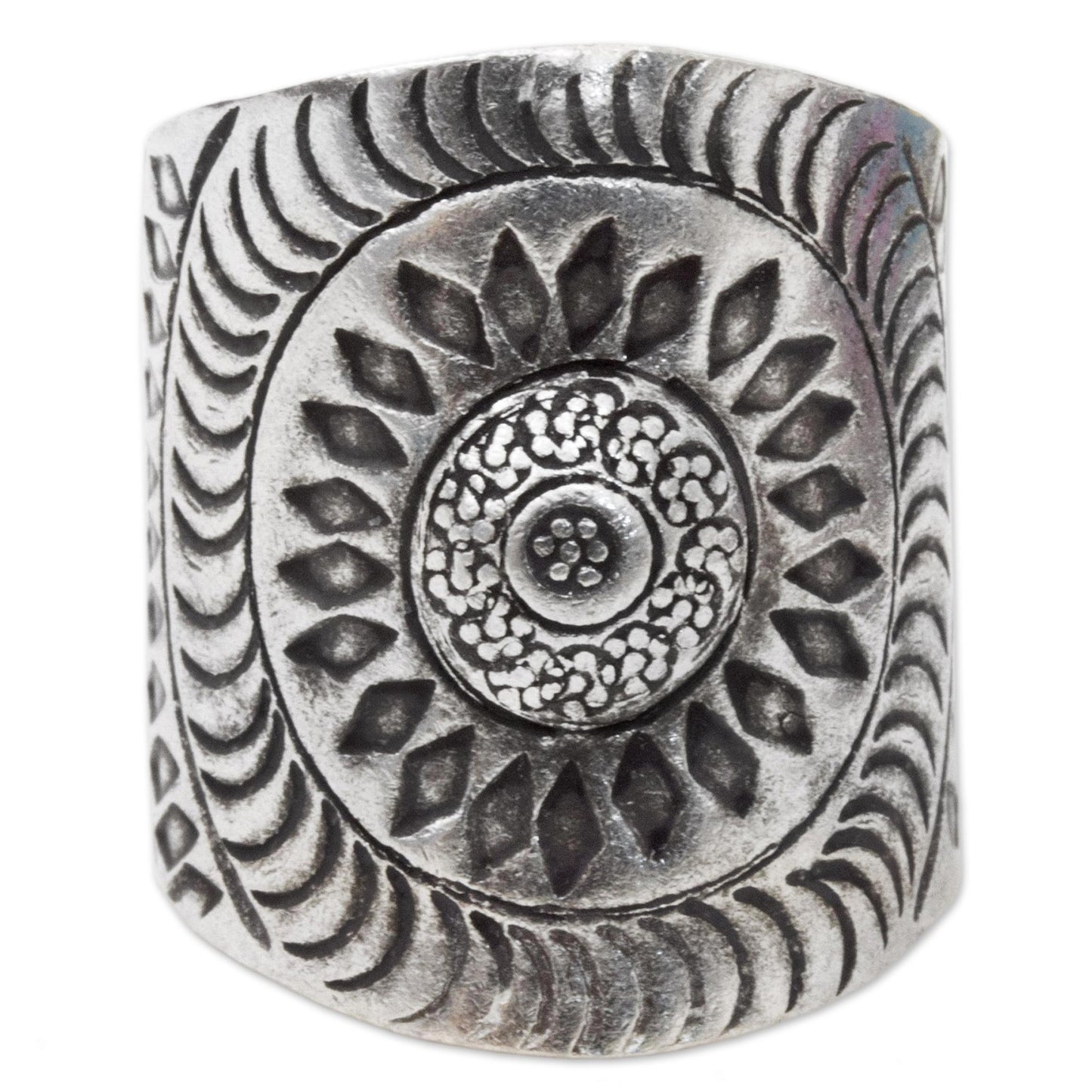 Karen Aster Hand Made Sterling Silver Wrap Ring Floral Thailand