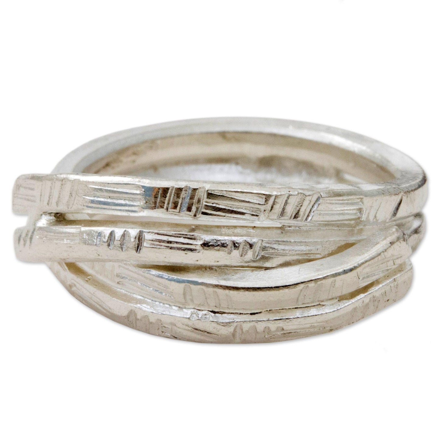 Layers of Love Sterling Silver Cocktail Ring Karen Tribe from Thailand