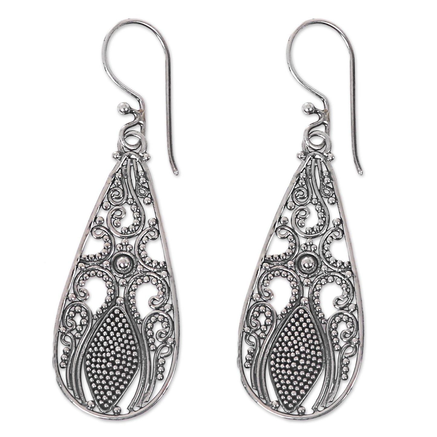 Silver Swing Sterling Silver Dangle Teardrop Earrings Made in Indonesia