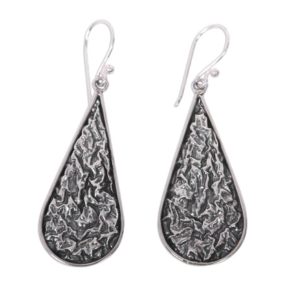 Sun-Dried Leaves Handmade 925 Sterling Silver Dangle Earrings