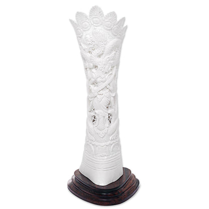 Dewi Saraswati White Cultural Bone Sculpture