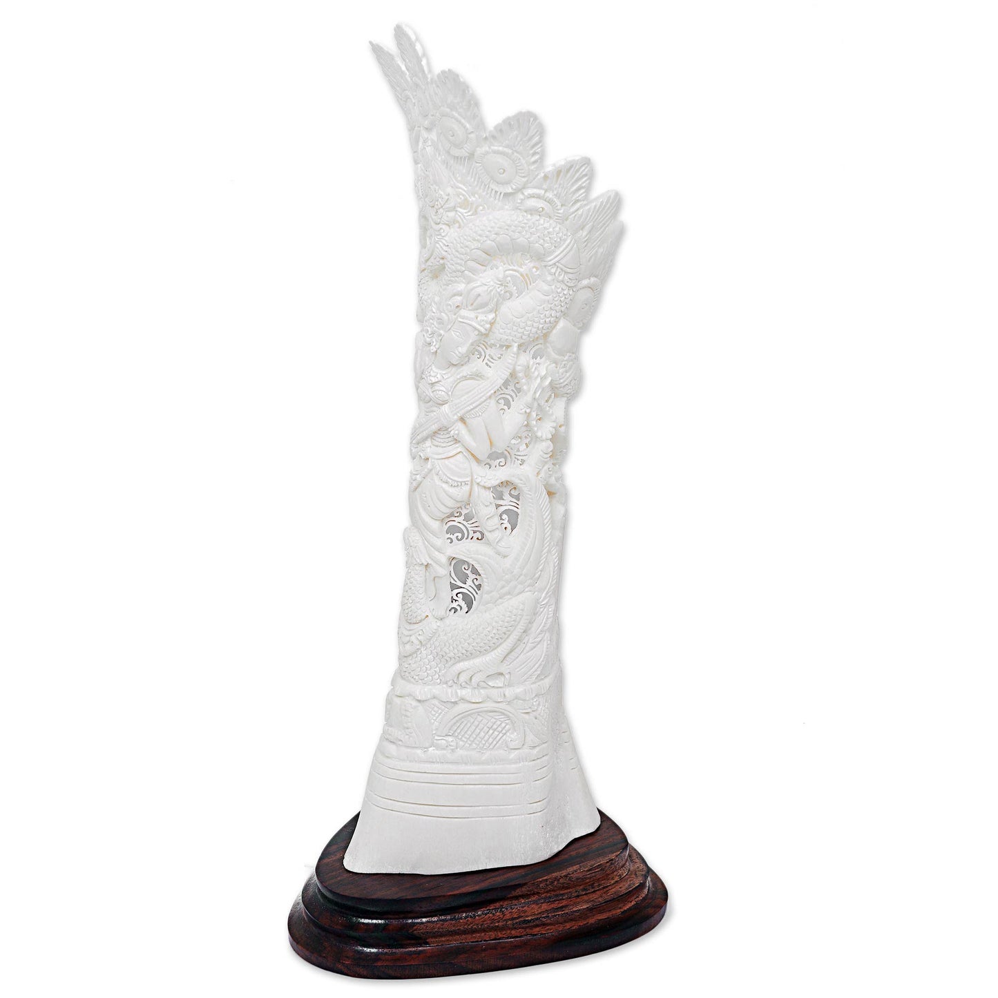 Dewi Saraswati White Cultural Bone Sculpture