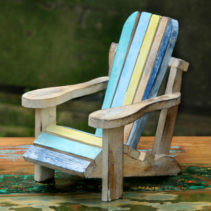 Beach Chair Hand Carved Beach Chair Wood Statue from Indonesia