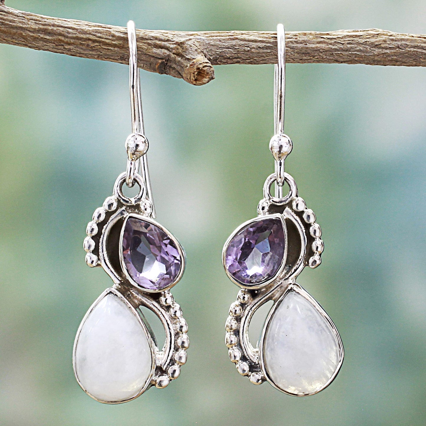 Two Teardrops Moonstone Earrings