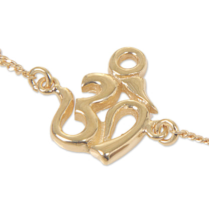 Gold Om Gold Plated Sterling Silver Pendant Bracelet Om Indonesia