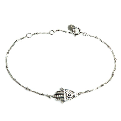 Silver Hand Handmade Sterling Silver Hamsa Hand Bracelet from Indonesia