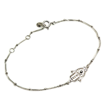 Silver Hand Handmade Sterling Silver Hamsa Hand Bracelet from Indonesia