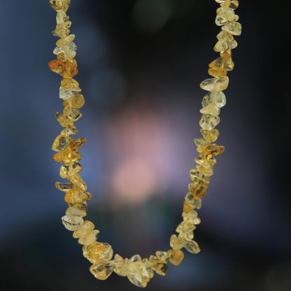 Light Caramel Citrine Beaded Necklace