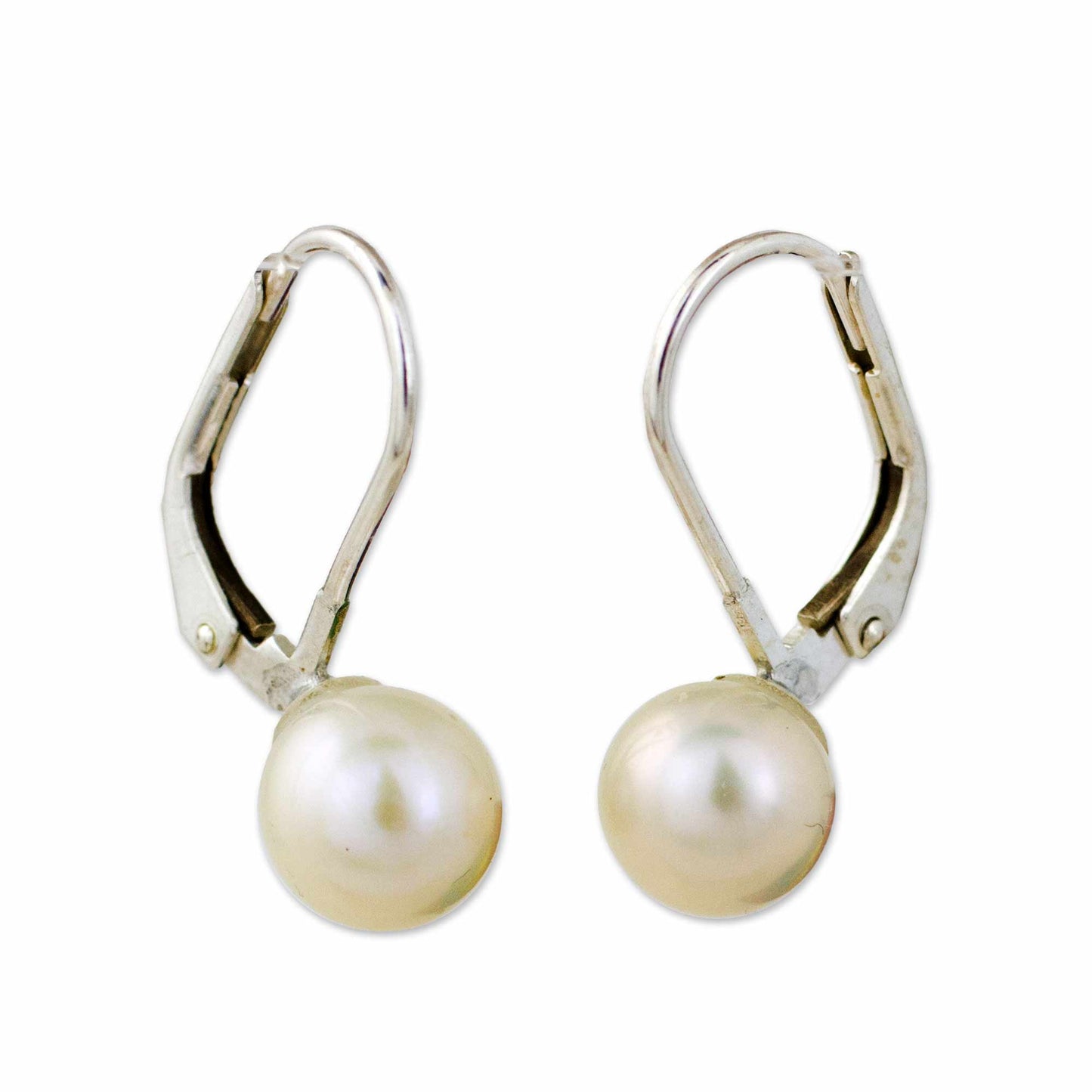 Pure Lily Pearl & Silver Drop Earrings