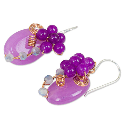 Garden Bliss in Purple Quartz Beaded Earrings