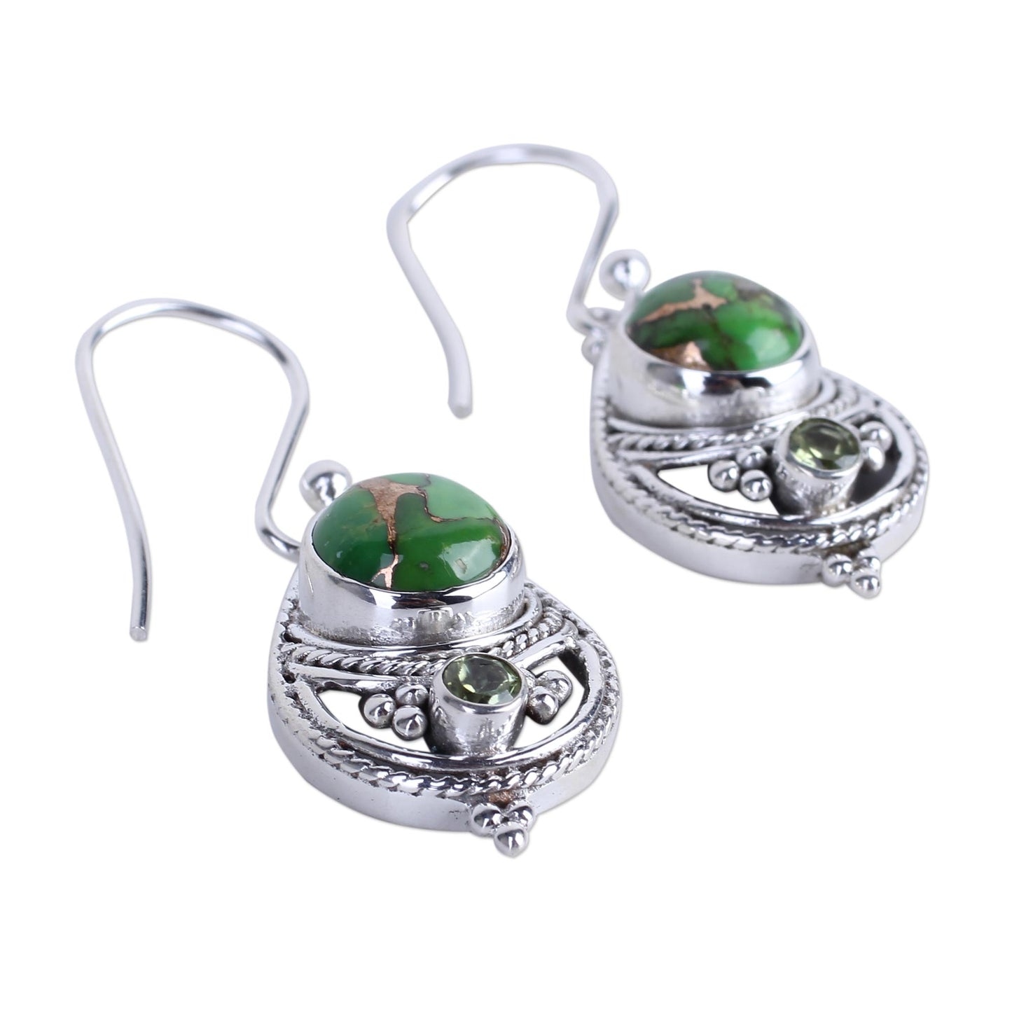 Green Elegance Dangle Earrings