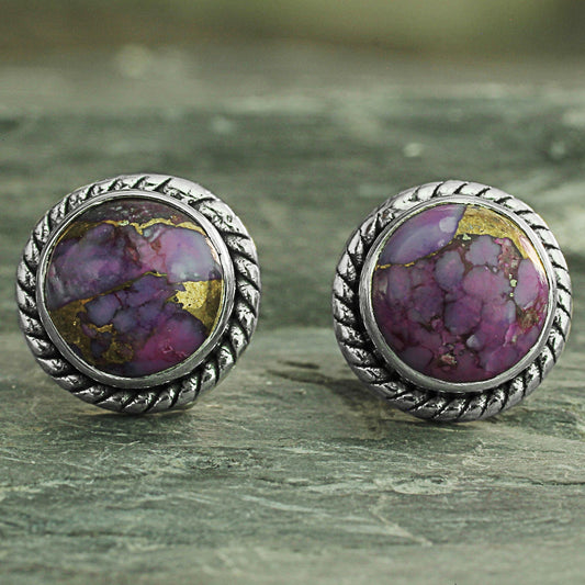 Purple Radiance Turquoise & Silver Earrings