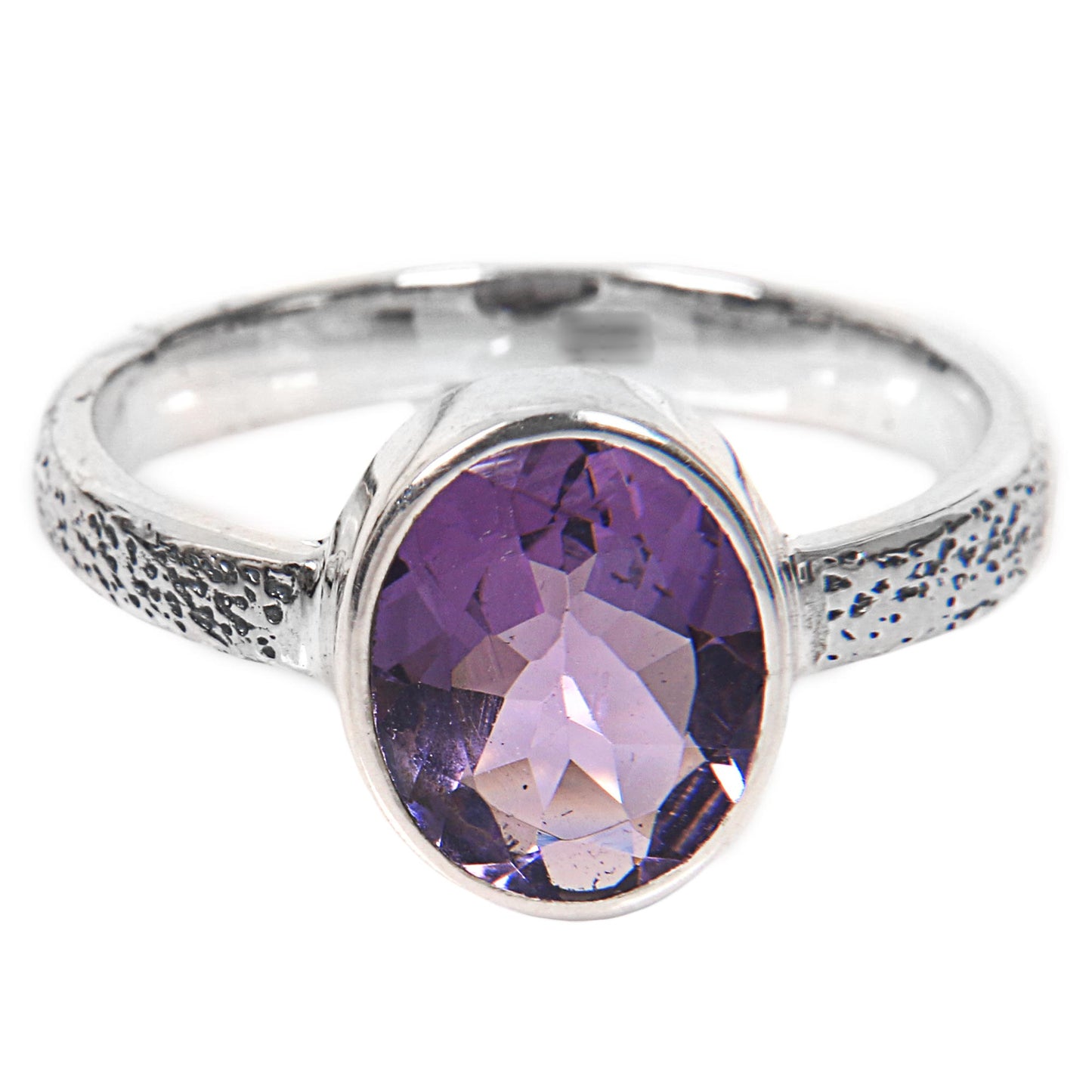 Simply in Purple Hand Made Amethyst and Silver Solitaire Ring from Indonesia