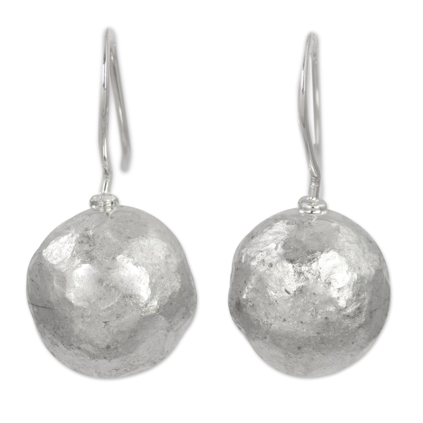 Nature's Treasures Hand Made Sterling Silver Round Drop Earrings from Mexico