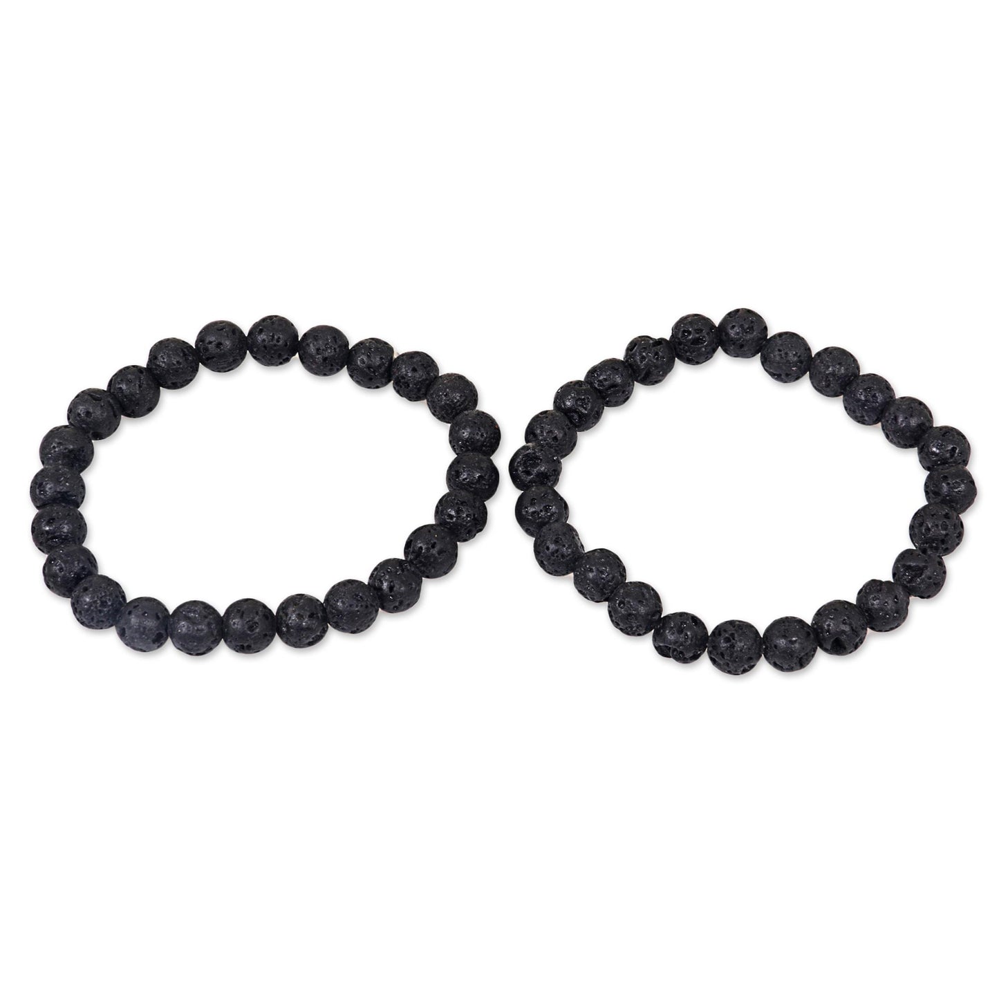 Kintamani Lava Lava Stone Stretch Bracelets (Pair) from Indonesia