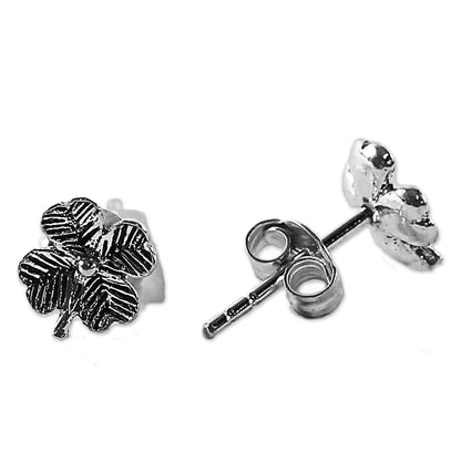 Little Clovers Sterling Silver Stud Earrings Flower Shape from Thailand