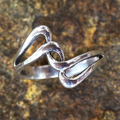 The Melody Sterling Silver Band Ring Swirls from Thailand