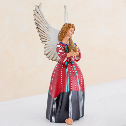 Angel from Solola Guatemalan Handcrafted Ceramic Angel (11 Inch)