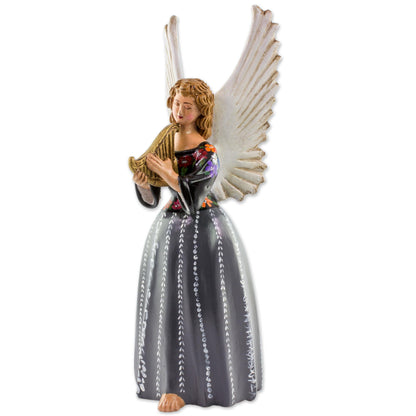 Angel from San Pedro la Laguna Handcrafted Guatemalan Ceramic Angel Musician Sculpture