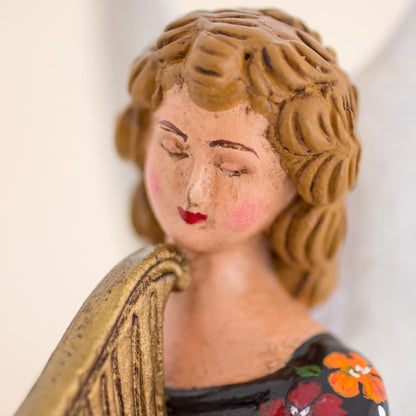 Angel from San Pedro la Laguna Handcrafted Guatemalan Ceramic Angel Musician Sculpture