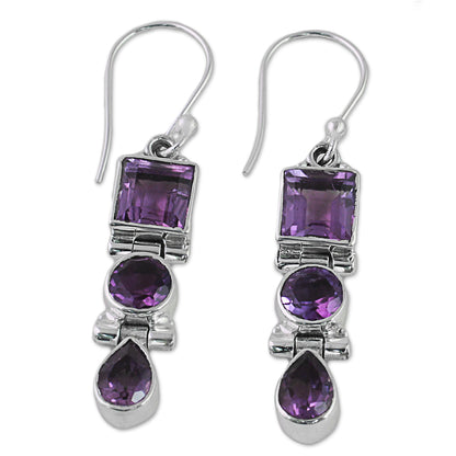 Lavender Glamour Amethyst Dangle Earrings