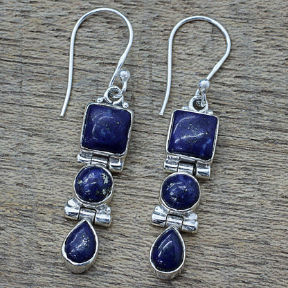 Royal Glamour Lapis Lazuli Drop Earrings