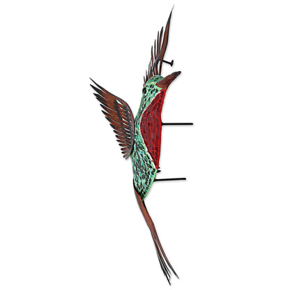 Green Hummingbird Steel Wall Art Right Facing Green Hummingbird Mexico