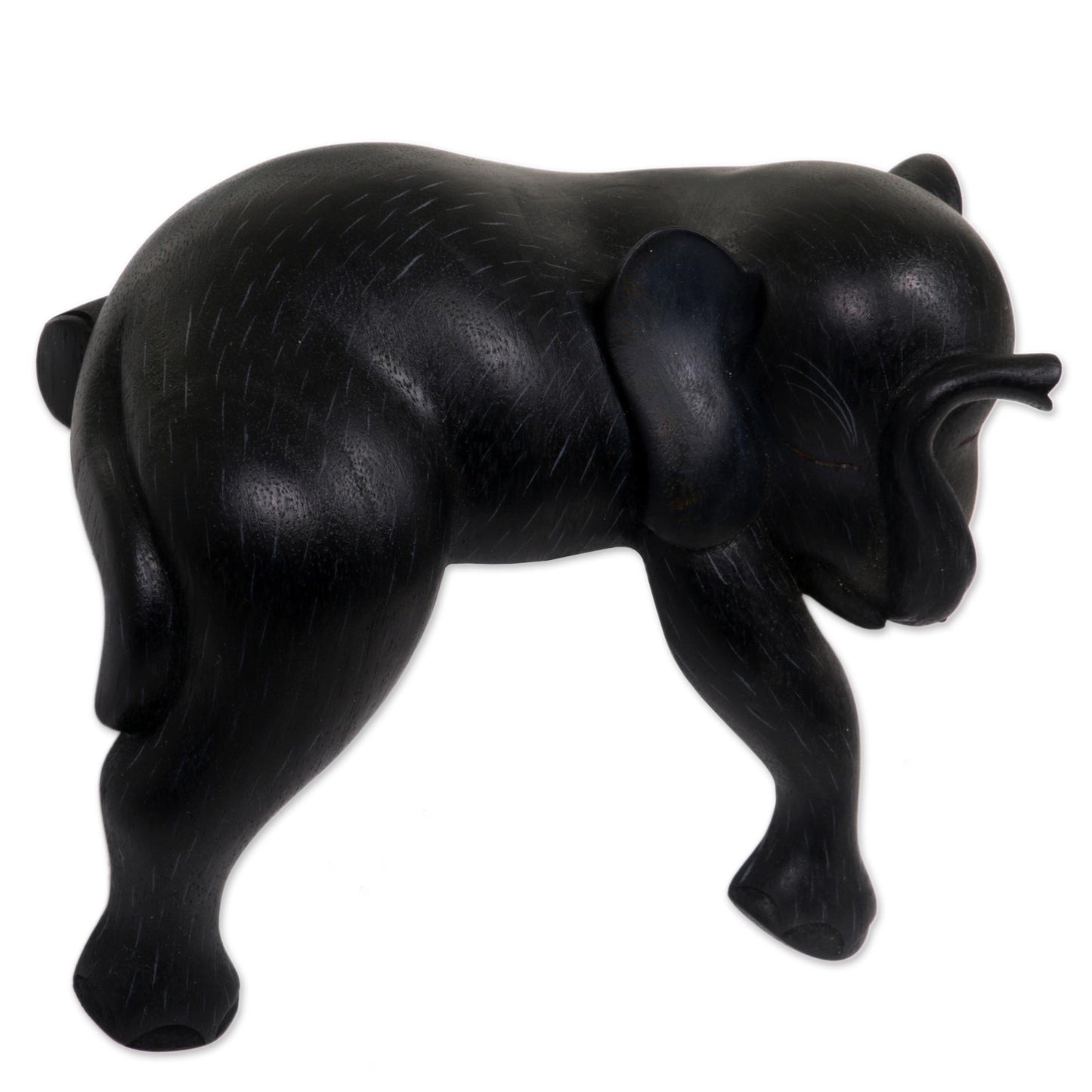 Elephant Sleeping Hand Made Wood Sculpture of Elephant from Indonesia