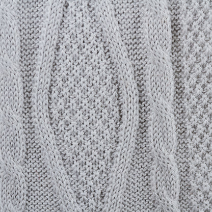 Dove Grey Braid Knitted Unisex Scarf in Dove Grey 100% Alpaca from Peru