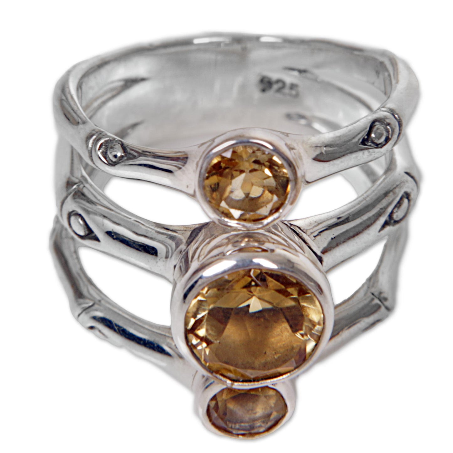 Bamboo Dew Citrine Cocktail Ring