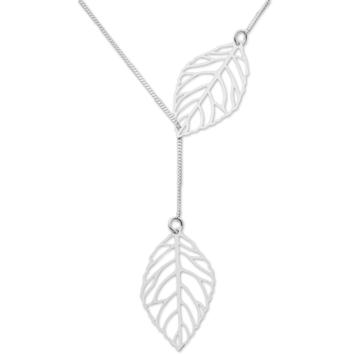 Shining Leaves Sterling Silver Pendant Necklace Leaves from Peru
