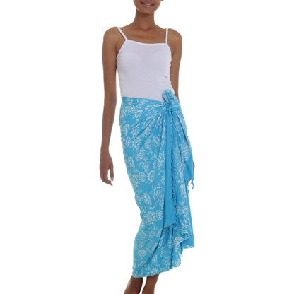 Tropical Blue Batik Swimsuit Cover-Up