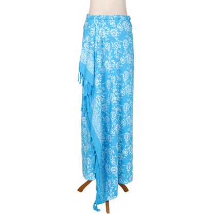 Tropical Blue Batik Swimsuit Cover-Up