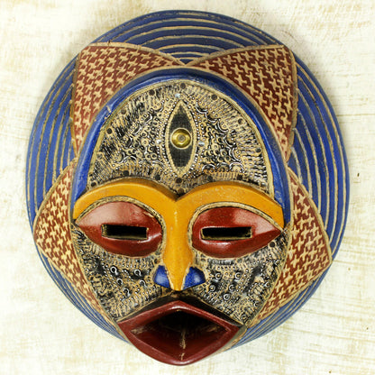 Kafuinam Ewe Culture African Wood Mask Handmade by Ghana Artisan