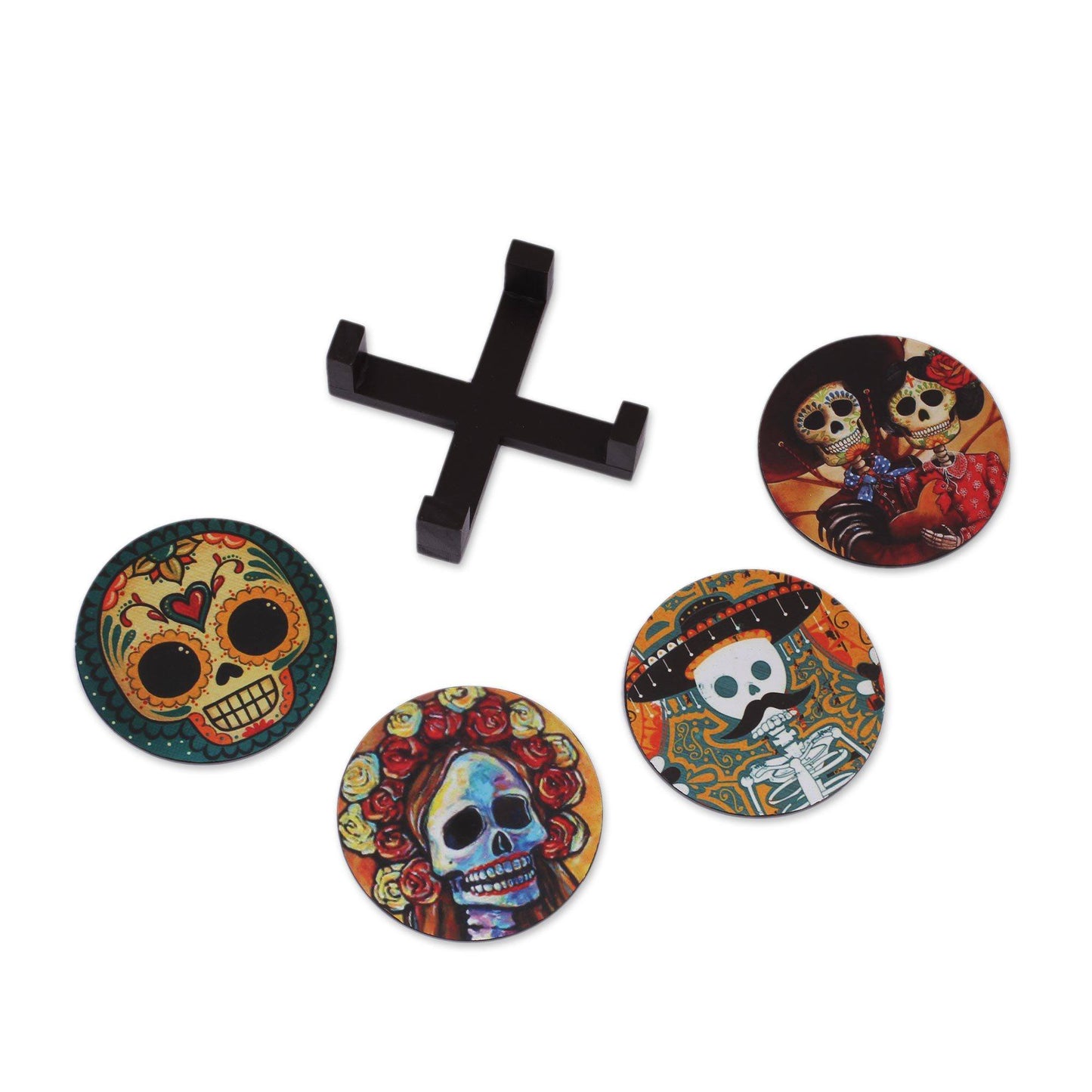 Festive Catrina Coasters - Set of 4